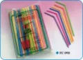 Pailles flexible multi-couleurs 24cm-5mm (11E01)
